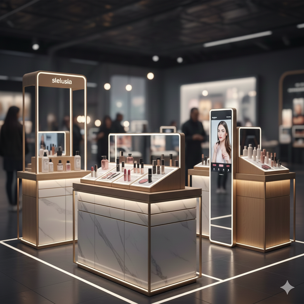 ستاندات تجميل وعناية لعكس فخامة العلامة التجارية 2 ستاندات تجميل وعناية, وسائط وأكثر للتسويق الإلكتروني